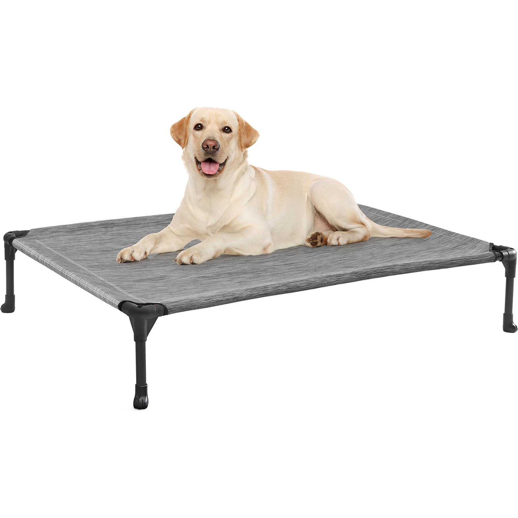 Veehoo Cooling Elevated Dog Bed, Black Silver, Large