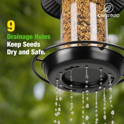 Kingsyard Chew Proof Outdoor Metal Wild Bird Feeder, Black slide 2 of 8
