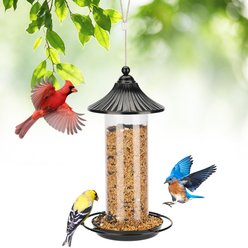Kingsyard Chew Proof Outdoor Metal Wild Bird Feeder, Black