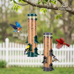Kingsyard 3LBS Capacity 6-Port Plastic Tube Wild Bird Feeder, Grey slide 2 of 8
