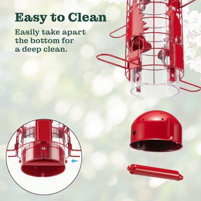 Show full view: Kingsyard Squirrel-Proof Outdoor Wild Bird Feeder, Red slide 6 of 10