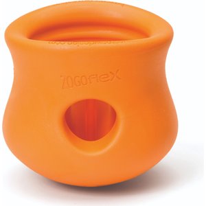 West Paw Zogoflex Toppl Tough Treat Dispensing Dog Chew Toy, Tangerine, Large