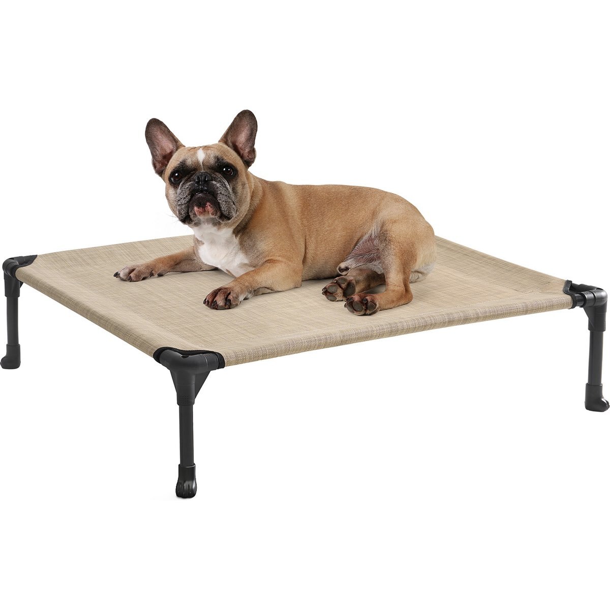 Veehoo Cooling Elevated Dog Bed, Beige Coffee, Medium