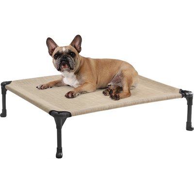 Veehoo Veehoo Cooling Elevated Dog Bed, Beige Coffee, Medium