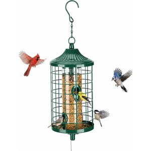 Kingsyard Squirrel-Proof 4-Port Outdoor Wild Bird Feeder, Green