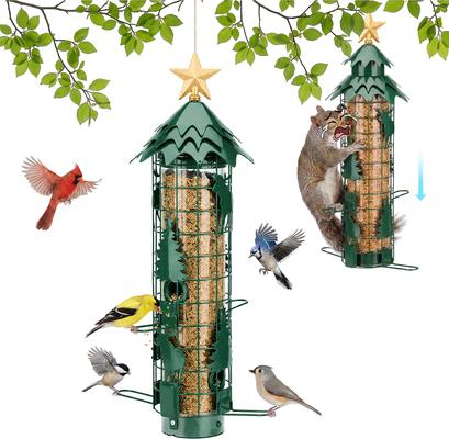 Show full view: Kingsyard Squirrel-Proof Outdoor Wild Bird Feeder, Green slide 8 of 10