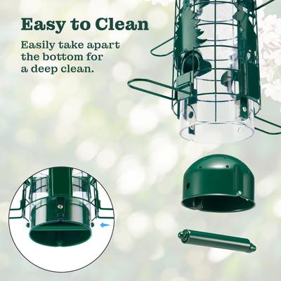 Show full view: Kingsyard Squirrel-Proof Outdoor Wild Bird Feeder, Green slide 5 of 10