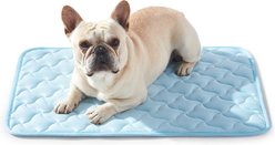 JOEJOY Non-Slip Breathable Cooling Machine Washable Bolster Dog & Cat Crate Mat, Light Blue, Medium