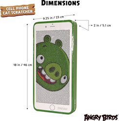 Angry Birds Cell Phone Fun Character Cardboard Scratcher Cat Toy with Catnip, 18 x 9-in, Green slide 2 of 6