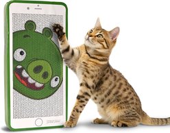 Angry Birds Cell Phone Fun Character Cardboard Scratcher Cat Toy with Catnip, 18 x 9-in, Green slide 1 of 6