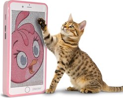Angry Birds Cell Phone Fun Character Cardboard Scratcher Cat Toy with Catnip, 18 x 9-in, Pink