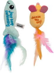 Catstages Fish & Mouse Flosser Dental Cat Toys, 2 count
