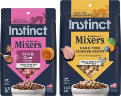 Instinct Raw Boost Mixers Chicken Recipe Grain-Free Freeze-Dried Cat Food Topper, 6-oz bag + Instinct Freeze-Dried Raw Boost Mixers Grain-Free Skin & Coat Health Recipe Cat Food Topper, 5.5-oz bag