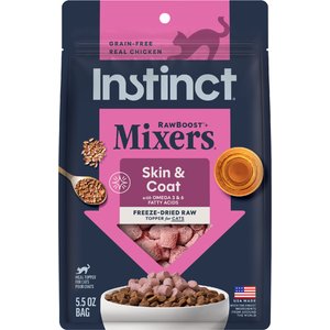 Instinct RawBoost Mixers Grain-Free Skin & Coat Health Recipe Freeze-Dried Cat Food Topper, 5.5-oz bag