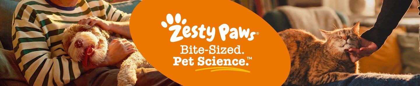 Zesty Paws. Bite-Sized. Pet Science.