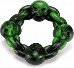 Kseroo Bacon Flavored Skull Ring Nylon Dental Care Dog Chew Toy, Green