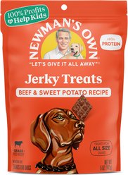 Newman's Own Beef Jerky Beef & Sweet Potato Recipe Dog Treats, 5-oz bag