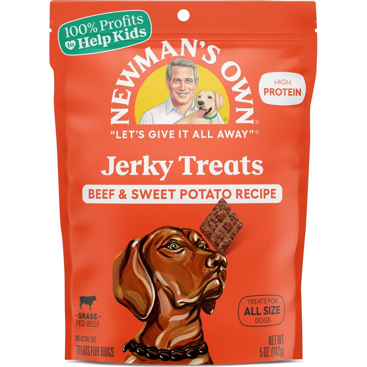 Newman's Own Beef Jerky Beef & Sweet Potato Recipe Dog Treats, 5-oz