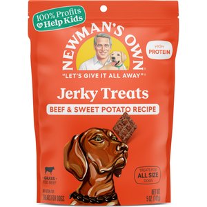 Newman's Own Beef Jerky Beef & Sweet Potato Recipe Dog Treats, 5-oz bag