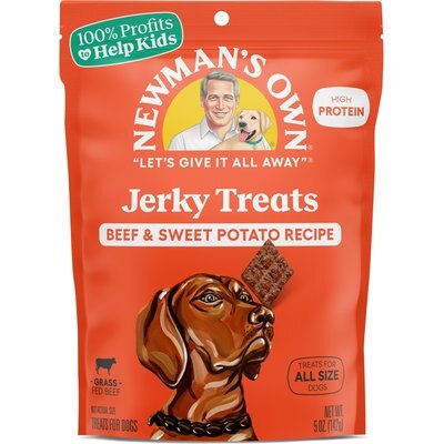 Newman's Own Newman's Own Beef Jerky Beef & Sweet Potato Recipe Dog Treats, 5-oz