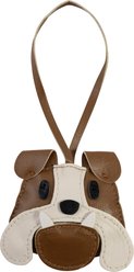 Amanda Blu Bulldog Bag Charm Fashion Dog Harness Accessory, Brown/White