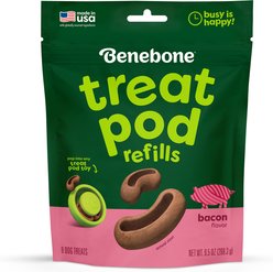 Benebone Pod Refills for Puzzle Toy Bacon Flavor Lickable Dog Hard Chew Treats, 9 count