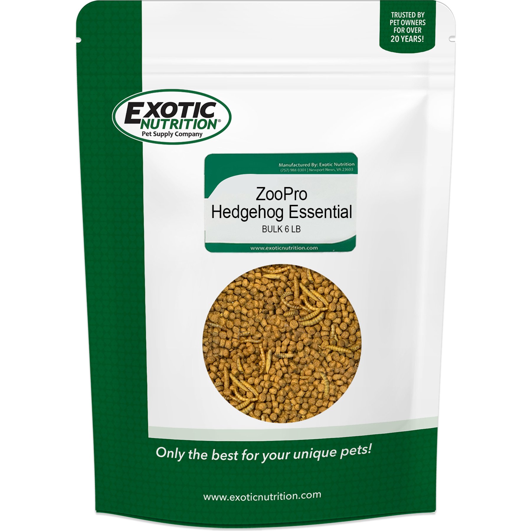Exotic Nutrition Hedgehog Essential Pellet Hedgehog Food, 6-lb bag
