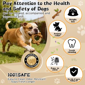 FUUFOME Aggressive Chewers with Tough Nylon Reduce Boredom & Anxiety Indestructible Dog Toy, Brown, 2 count