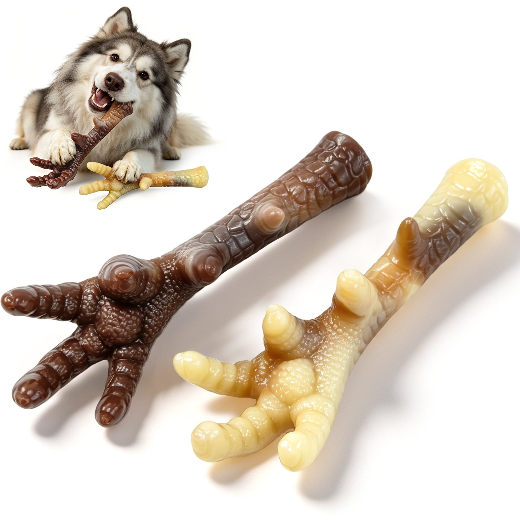 FUUFOME Reduce Boredom & Anxiety Aggressive Indestructible Tough Chewer Dog Toy, White, 2 count