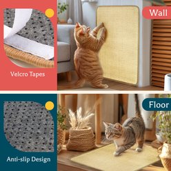 PatiencET Horizontal Natural Sisal Exercise Cat Scratching Mat, Brown, Small: 23.6 x 15.7-in, 2 count slide 2 of 6