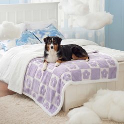 Lesure Waterproof Calming Double-Sided Jacquard Shag & Soft Sherpa Fleece Furniture Protector Dog & Cat Blanket, Misty Lilac, X-Large slide 2 of 6