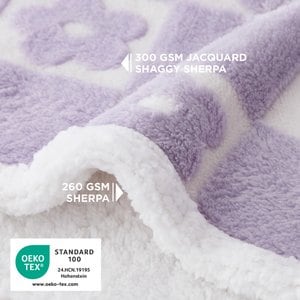 Lesure Waterproof Calming Double-Sided Jacquard Shag & Soft Sherpa Fleece Furniture Protector Dog & Cat Blanket, Misty Lilac, Small