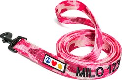 Pawtitas Custom Personalized Reflective Standard Dog Leash, Camouflage Pink, X-Small/Small: 6-ft long, 5/8-in wide