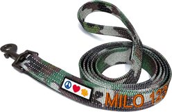 Pawtitas Custom Personalized Reflective Standard Dog Leash, Camouflage Green, Medium/Large: 6-ft long, 1-in wide slide 1 of 8