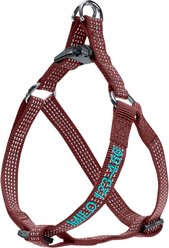Pawtitas Custom Personalized Reflective Step-In Basic Dog Harness, Marsala Brown, Small: 15 to 22-in chest