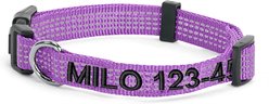 Pawtitas Custom Personalized Reflective Adjustable Dog Collar, Purple Orchid, Large: 16 to 26-in neck, 1-in wide