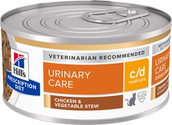 Hill's Prescription Diet c/d Multicare Urinary Care Chicken & Vegetable Stew Wet Cat Food, 2.9-oz, case of 24