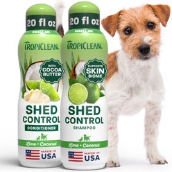 TropiClean Lime & Coconut Deshedding Dog & Cat Shampoo & Conditioner Set