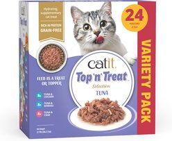 Catit Top N Treat Multipack Tuna Flavored Wet Cat Food Topper, 2.11-oz pouch, 24 count