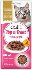 Catit Top N Treat Tuna & Crab Flavored Wet Cat Food Topper, 2.11-oz pouch, 3 count
