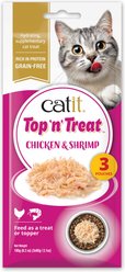 Catit Top N Treat Chicken & Shrimp Flavored Wet Cat Food Topper, 2.11-oz pouch, 3 count