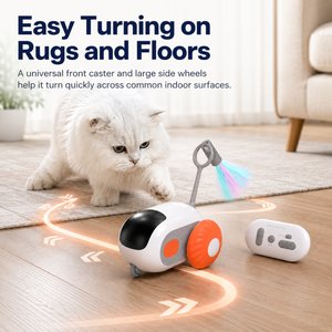 NonoPets Smart Automatic Electronic Exercise Feather Robot Remote Control Interactive Motion Cat Toy, Orange