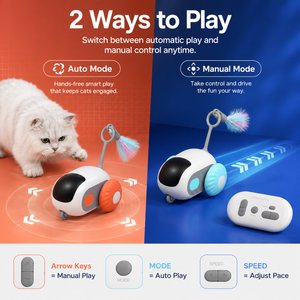 NonoPets Smart Automatic Electronic Exercise Feather Robot Remote Control Interactive Motion Cat Toy, Orange