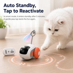 NonoPets Smart Automatic Electronic Exercise Feather Robot Remote Control Interactive Motion Cat Toy, Orange