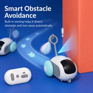 NonoPets Smart Automatic Electronic Exercise Feather Robot Remote Control Interactive Motion Cat Toy, Orange