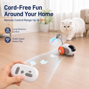 NonoPets Smart Automatic Electronic Exercise Feather Robot Remote Control Interactive Motion Cat Toy, Orange