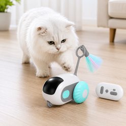 NonoPets Smart Automatic Electronic Exercise Feather Robot Remote Control Interactive Motion Cat Toy, Blue