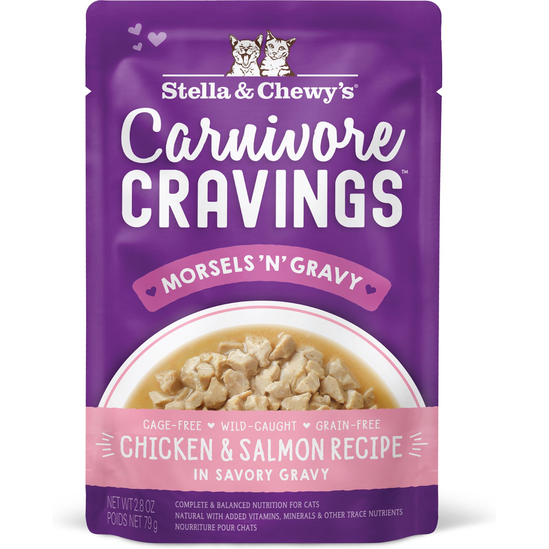 Stella & Chewy's Carnivore Cravings Morsels'N'Gravy Chicken & Salmon Recipe, 2.8-oz pouch, case of 12