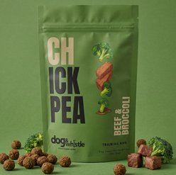 Dog & Whistle Training Nibs Beef & Broccoli Recipe Crunchy Dog Treats, 5-oz bag