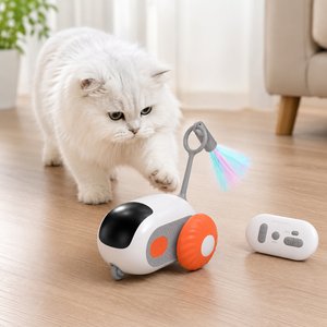 NonoPets Smart Automatic Electronic Exercise Feather Robot Remote Control Interactive Motion Cat Toy, Orange